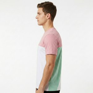 Trendy <b>Patchwork</b> Design Men's T-<b>Shirt</b> Multi Panel Short Sleeve Casual Tee Premium Bulk Wholesale Supplier - Product Image 3