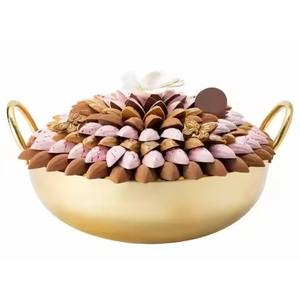 Bol à chocolat en métal de luxe pour la maison, bol de service en acier inoxydable pour bonbons, fruits secs, en-cas - Product Image 1