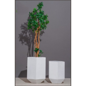 SwamiG TradeX Modern White FRP <b>Square</b> Planters Set Drainage Hole Lightweight Durable Eco-Friendly Powder Coated Flower <b>Pots</b> - Product Image 3