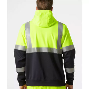 Outdoor Construction Safety Hoodies Workwear Reflective Clothing Long Sleeve Security Hoodie Jacket With Zipper - Product Image 3