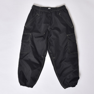 Custom Black Heated Windproof Waterproof Cargo Pants with Zipper Closure Cinched Hem and Multiple Utility Pockets - Product Image 1