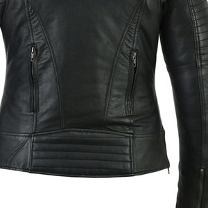 Venta Directa de Fábrica: Chaqueta de Invierno para Mujer de Cuero PU Genuino, Transpirable, con Tejido de Punto, Precio Competitivo, Diseño Liso - Product Image 6