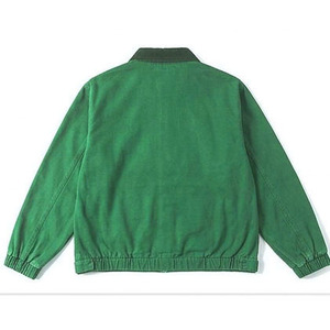 Veste de travail en toile verte pour homme, coupe classique, style vintage, effet délavé, fermeture éclair, coupe ajustée, veste pour homme - Product Image 2