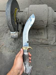 Couteau de chasse Bowie de haute qualité en acier inoxydable Stigma, manche en bois, étui en cuir, lame à pointe fixe, couteau d'extérieur - Product Image 5