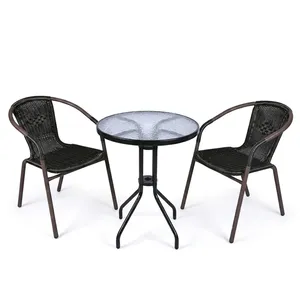 Modern <b>4</b> <b>Seater</b> Outdoor Garden <b>Set</b> with Woven Chairs and Patio Dining/Living Room Furniture Bespoke <b>Bistro</b> <b>Set</b> - Product Image 2