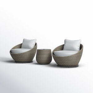 ชุดสวน3ชิ้นกลุ่มที่นั่งสบายพร้อมเบาะรองนั่ง - Product Image 4