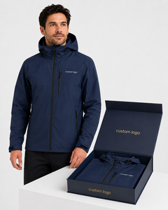 Veste de pluie légère pour homme, coupe-vent, résistante à l'eau, avec capuche et poches zippées, pour le sport, le travail et les activités de plein air - Product Image 5