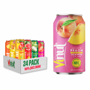 Bebida de Jugo de Durazno VINUT 330ml Precio de Fábrica Vietnam Sin Azúcar Muestra Gratis Marca Privada - Product Image 1