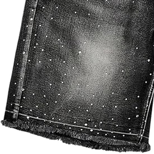 MORTAL SAGA Pantalones Cortos de Lona Rasgados de Cintura Media para Mujer, Ligeros, con Bajo Deshilachado, Estilo Casual de Verano, Cierre de Botones, Bordados - Product Image 3