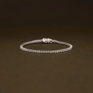Bracelet tennis classique en diamant de laboratoire rond, bracelet en diamant taille brillant, cadeau d'anniversaire de mariage, bijoux fins pour tous les jours - Product Image 1