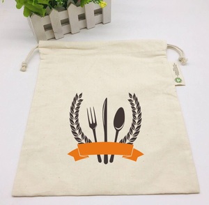 Sac d'emballage alimentaire en coton écologique réutilisable, sacs en tissu tissé pour viande, sacs en coton à cordon avec logo personnalisé, sacs pour céréales - Product Image 4