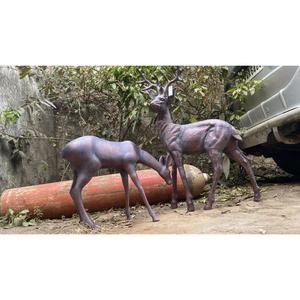 Christmas Decoration Hand Casted Metal Deer <b>Set</b> Vintage Bronze Finish Reindeer Sculpture Wholesale Price Custom Animal Figurine - Product Image 6