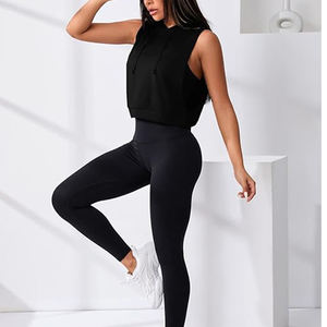 Camiseta sin mangas con capucha para mujer, sudadera deportiva sin mangas para gimnasio, entrenamiento, yoga, ropa deportiva - Product Image 5