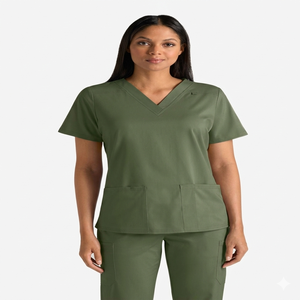 Wholesale Fashion Jogger <b>Scrub</b> <b>Sets</b> Hospital Medical Nursing Uniforms Cotton Polyester Fleece Fabric High Quality Customized - Product Image 4
