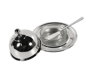 Boîte à beurre en acier inoxydable écologique de qualité supérieure avec une belle finition brillante, forme circulaire, compatible lave-vaisselle - Product Image 6