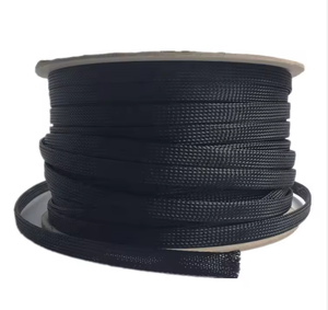 Manchons de gestion de câbles extensibles en PET noir de 10 mm, manchons de protection de câbles en nylon tressé - Product Image 1