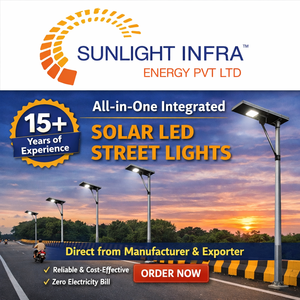 ไฟถนนพลังงานแสงอาทิตย์ความสว่างสูง แบบรวมทุกอย่างไว้ในหนึ่งเดียว จากโรงงานโดยตรง สำหรับใช้ในบ้าน โรงงาน และเชิงพาณิชย์ รับผลิตแบบ OEM/ODM - Product Image 1