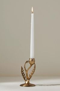 Gold Leaf Candle Holder Nature Inspired Metal Candlestick For <b>Rustic</b> Elegant Table Display - Product Image 6