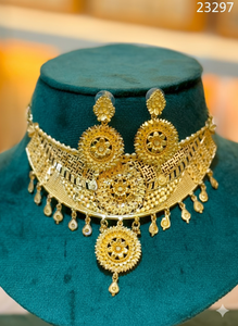 Parure de bijoux vintage plaqué or 24 carats, inspirée de Dubaï, comprenant boucles d'oreilles, bracelets, broches, en alliage de cuivre et zircon, pour mariage et mode - Product Image 5