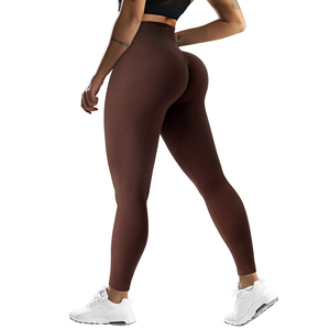 Leggings marron taille mi-haute pour femme White Bird Express – Sans couture, extensibles, pour yoga, gym, entraînement, sport et fitness - Product Image 1