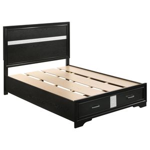 Urbana Full <b>Storage</b> Panel <b>Bed</b> <b>Black</b> Up-Holstered <b>Bed</b> with Durable <b>Storage</b> Features - Product Image 2