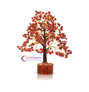 Pierre précieuse Jaspe Rouge 300 perles Base en bois Fait main Thème mascotte Décoration d'arbre Pot de fleurs Pierres naturelles Vente en gros AMAYRA CRYSTALS - Product Image 5