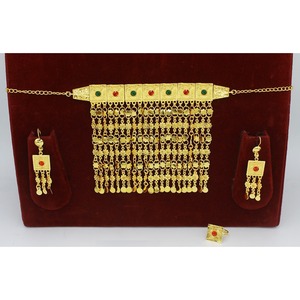 Martasha diseñador islámico Ramadán especial chapado en oro UAE joyería especial Dubai joyería collar pendiente conjunto Joyería Árabe - Product Image 5