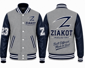 ZIAKOT เสื้อแจ็คเก็ตวาร์ซิตี้สีเขียวเหลืองสำหรับผู้ชายพร้อมพิมพ์โลโก้ Z ทรงปกติสำหรับฤดูใบไม้ร่วงฤดูหนาว - Product Image 2