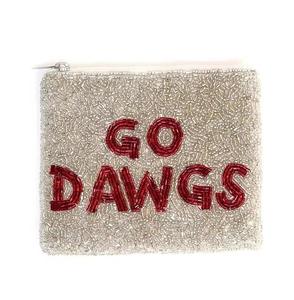 Monedero de cuentas hecho a mano de alta calidad GO DAWGS, con cierre de cremallera grande, diseño de oso lindo con sombrero y bufanda, estilo bohemio. - Product Image 1