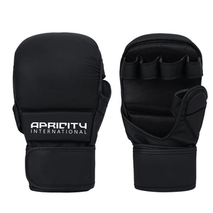 Professional MMA Boxing Gloves PU Leather Lightweight Adjustable Wrist Strap UV Protection <b>Hook</b> & Loop Closure Unisex Black - Product Image 2