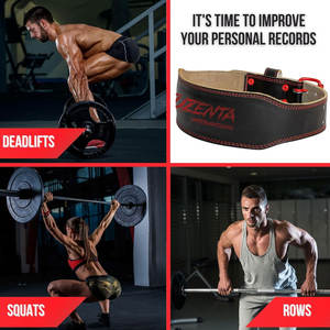 Ceinture de musculation en cuir véritable pour haltérophilie, entraînement de musculation, ceinture de soutien lombaire rembourrée de 4 pouces pour la musculation - Product Image 4