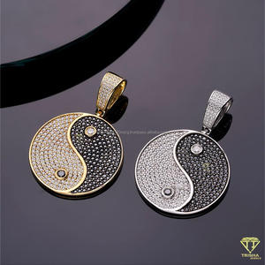 Premium Balance Symbol Pendant Necklace With Lab Grown Diamond Streetwear Fashion Jewelry Design - Product Image 5