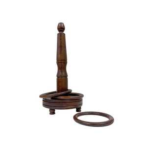Jeu de lancer d'anneaux en bois artisanal de qualité supérieure, jeu de quilles vintage en bois, pièce de jeu de table pour salon et usage intérieur - Product Image 6
