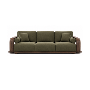 Sofá Contemporáneo de Tres Plazas en Madera de Teca Sólida, Muebles de Salón Tapizados de Primera Calidad para Interiores de Lujo, Hotel, Villa, Apartamento - Product Image 1