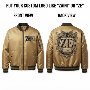 Men Satin Bomber <b>Jacket</b> 130 GSM Premium Polyester Custom Logo Embroidery Ribbed Collar Cuffs Gold Black Streetwear <b>Zip</b> <b>Up</b> <b>Jacket</b> - Product Image 1