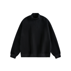 เสื้อสเวตเชิ้ตคอเต่าทรงโอเวอร์ไซส์สำหรับผู้หญิงรุ่นใหม่ล่าสุด ผ้าฝ้ายฟลีซ 100% แขนยาวทรงหลวม สไตล์สตรีทแฟชั่น - Product Image 5