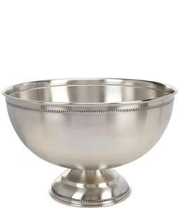Minimalist Silver <b>Footed</b> Bowl Versatile Metal Pedestal Dish for Home or Events <b>Footed</b> Beverage Tub Metal <b>Ice</b> Chiller - Product Image 2