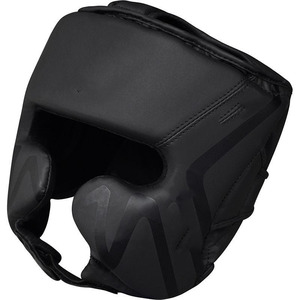 Black Matt Leather Boxing <b>Head</b> Guard Custom Made High Quality Professional Printed Hook & Loop Closure Face Protection <b>Head</b> Gear - Product Image 1