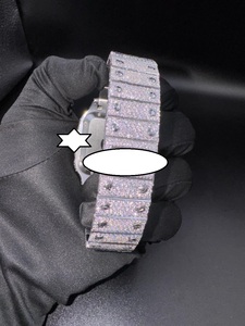 Luxury Stainless Steel Square <b>Case</b> 41mm Analog Moissanite Diamond Automatic Mechanical <b>Watch</b> Push Button Hidden Clasp-Unisex - Product Image 3