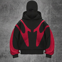 Cagoule polaire zippée intégrale pour homme, style Ninja, unie, pour l'hiver et l'extérieur, avec double capuche personnalisée, 100% Coton