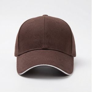Gorra de Béisbol Marrón con Borde Blanco, Gorra Informal para Mujer, Ajuste Moderno y Popular, Estilo Casual, Unisex, Adaptable, de Algodón - Product Image 1