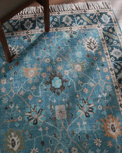 Tapis d'intérieur en polyester tissé à la machine, style persan floral vintage, antidérapant, lavable, avec franges, 9x12, adapté aux animaux domestiques, écologique - Product Image 5