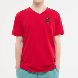 T-shirts pour hommes Street Wear à col en V, respirants, avec logo personnalisé - Product Image 1