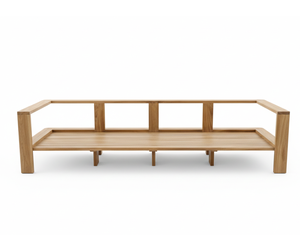 Canapé d'extérieur sophistiqué Luci 2 places en teck séché au four de qualité supérieure, design moderne, résistant à l'eau, idéal pour les villas haut de gamme et les patios. - Product Image 5