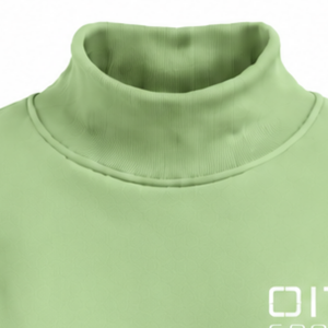 Sage Green <b>Women</b> High Neck Sweatshirt <b>Long</b> Sleeve Loose Fit Pullover Fleece Mock Neck Casual Winter Streetwear Fashion <b>Jumper</b> - Product Image 3
