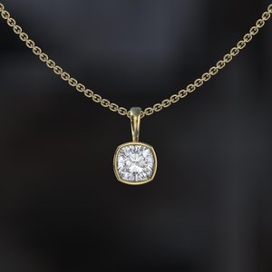 Octagon Cut Moissanite Geometric 14K <b>Gold</b> Certified <b>Pendant</b> Necklace Jewelry Gift Unisex - Product Image 2