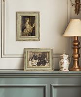 Vintage handgemaakte fotolijst van mangohout in groen goud voor tafel of wand, decoratie voor thuis, verjaardag, moederdag, familie, ouders, cadeau