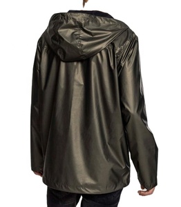 Chaqueta Cortavientos Clásica para Hombre, Ligera, con Capucha, Impermeable, a Prueba de Lluvia, con Logotipo Frontal - Product Image 4