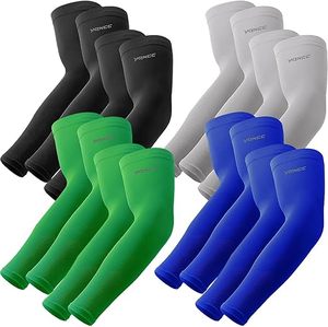 Manchons de bras YRNC en polyester couleur unie UPF50+ à compression pour la protection solaire des hommes, pour le cyclisme, la course et l'entraînement - Product Image 1