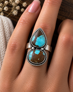 Number 8 Turquoise Oval Silver <b>Ring</b> Western <b>Boho</b> Statement Gemstone <b>Ring</b> Southwestern Jewelry Fashion <b>Ring</b> for Women Gift - Product Image 1